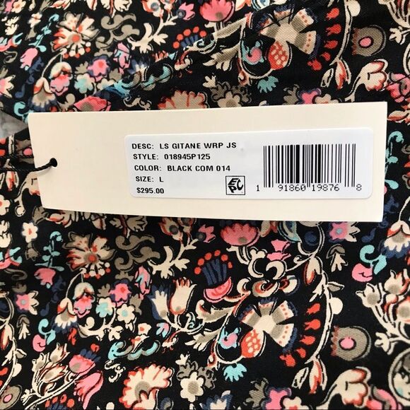 Rebecca Taylor La Vie Gitane Floral Wrap Cotton Long Sleeve Jumpsuit Size Large - Picture 11 of 16